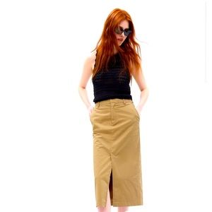 High rise tan pencil skirt size 8